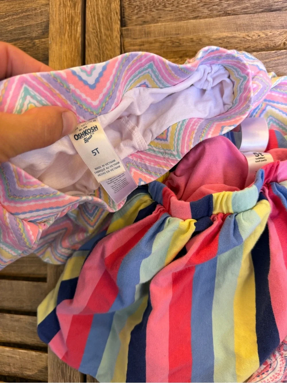 OshKosh B'gosh Girls' Pink, Blue, Yellow Stripe & Paisley Skirt Skort 5T Bundle